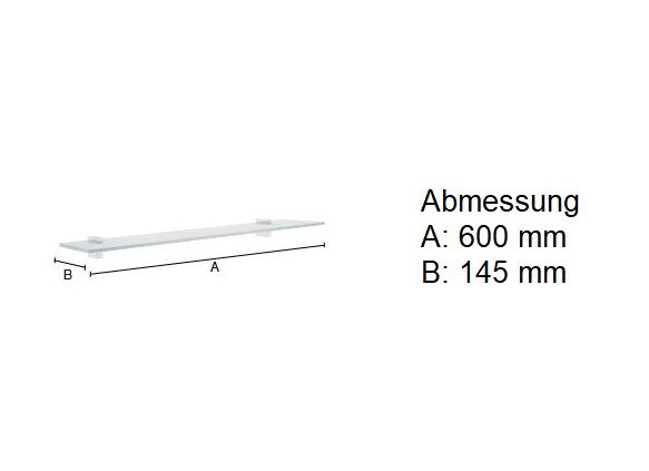 Smedbo Air Glasregal 60cm, chrom/satiniert