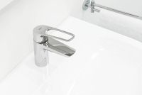 Vorschau: Grohe Eurosmart Einhand-Waschtischbatterie S-Size mit Verbrühschutz, offener Hebelgriff, chrom