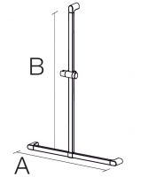 Vorschau: Provex SERIE 500 SG Handlauf T-Form mit Brausehalter, chrom