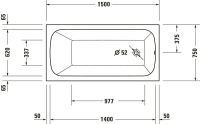 Vorschau: Duravit Qatego Einbau-Badewanne rechteckig 150x75cm, weiß