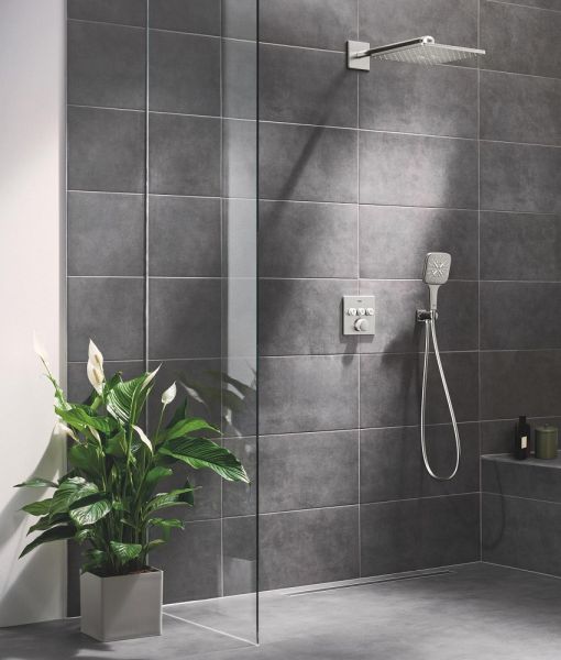 Grohe Grohtherm SmartControl Duschsystem Unterputz mit Rainshower SmartActive 310 Cube supersteel 34864DC0