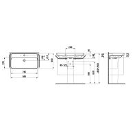 Vorschau: Laufen MEDA Waschtisch unterbaufähig 80x46cm techn. Zeichnung
