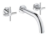 Grohe Atrio 3-Loch-Waschtischarmatur Unterputz mit Kreuzgriffen, Ausladung 180mm, wassersparend, chrom 20661000