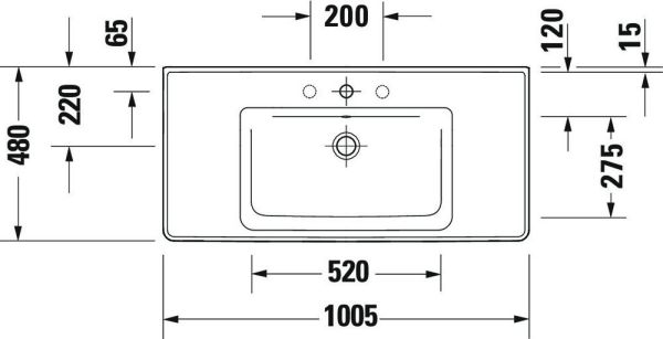 Duravit D-Neo Waschtisch 100,5x48cm, mit Überlauf, mit Wondergliss, weiß 23671000001