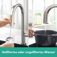 Vorschau: Hansgrohe Aqittura M91 FilterSystem 210 1jet, edelstahl finish 76803800