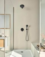 Vorschau: Grohe Tempesta 110 Wandhalterset mit Wandanschlussbogen, 2 Strahlarten, matt black