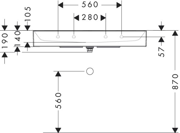 hansgrohe Xevolos E Aufsatzwaschtisch geschliffen 100x48cm