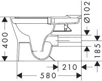 Vorschau: Hansgrohe EluPura Original Q Stand WC für Spülkasten, Softcube, Abgang waagerecht/senkrecht, weiß