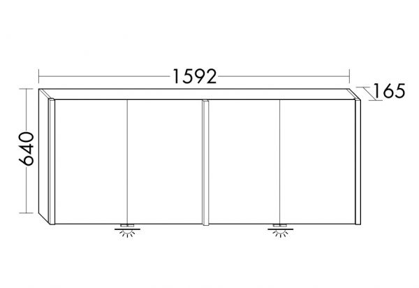 Burgbad Cube Spiegelschrank m. vertikaler LED-Beleuchtung, Vergrößerungsspiegel, dimmbar, 159,2x64cm