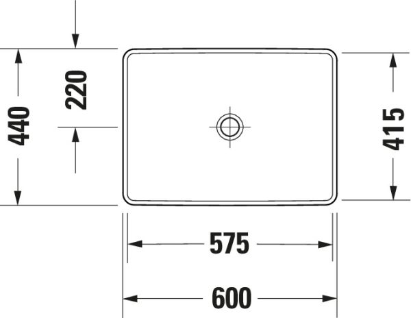 Duravit D-Neo Einbauwaschtisch rechteckig 60x44cm, weiß 0358600079