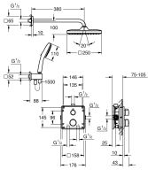 Vorschau: Grohe Grohtherm Duschsystem Unterputz mit Tempesta 250 Cube, eckig, chrom