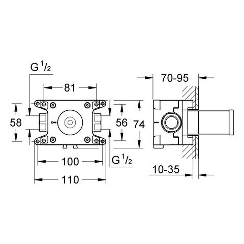 Grohe Rapido C Einbaubox 1-fach Unterputz-Ventil