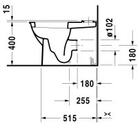 Vorschau: Duravit Darling New Stand-WC für Kombination, Tiefspüler, WonderGliss, weiß