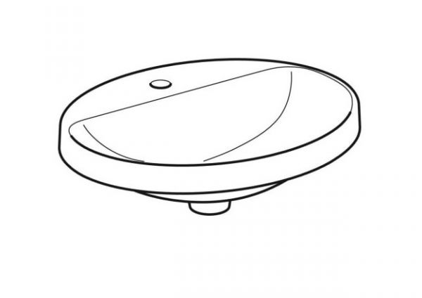 Geberit VariForm Einbauwaschtisch mit Überlauf, Unterseite glasiert, oval, Breite 55cm, weiß_1