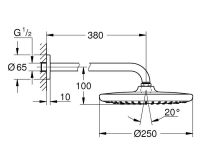 Vorschau: Grohe Tempesta 250 Kopfbrauseset, 9,5l/min, chrom