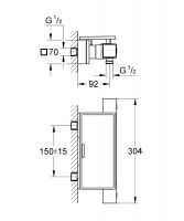 Vorschau: Grohe Grohtherm Cube Thermostat-Brausebatterie Wandmontage, mit Duschablage, chrom