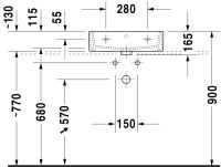 Vorschau: Duravit Vero Air Waschtisch rechteckig 50x47cm, mit Überlauf, ohne Hahnloch, weiß 2350500060