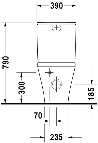 Duravit DuraStyle Stand-WC für Kombination, Tiefspüler 37x70cm, weiß