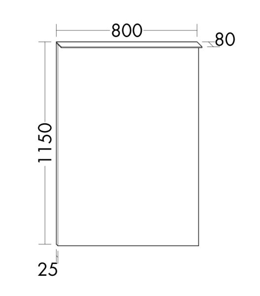 Burgbad Crono Leuchtspiegel mit horizontaler LED-Aufsatzleuchte, 80x115cm SIGV080