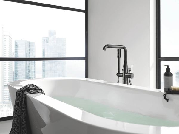 Grohe Essence Einhand-Wannenbatterie für Bodenmontage, hard graphite 25248A01