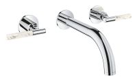 Vorschau: Grohe Atrio 3-Loch-Waschtischarmatur Unterputz für Atrio Hebelgriffe aus White Attica Caesarstone 48458000, 20587000