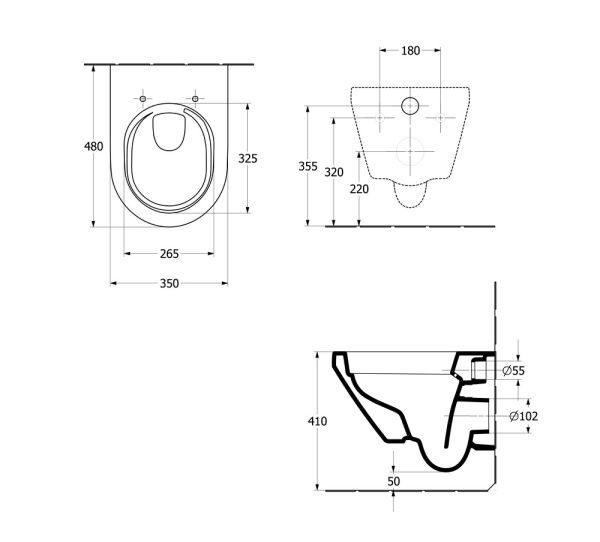 Villeroy&Boch Architectura Wand-WC Compact mit TwistFlush[e³], WC-Sitz SoftClose, Combi-Pack, weiß