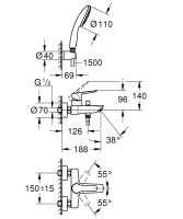 Vorschau: Grohe QuickFix Start Einhand-Wannenbatterie, chrom