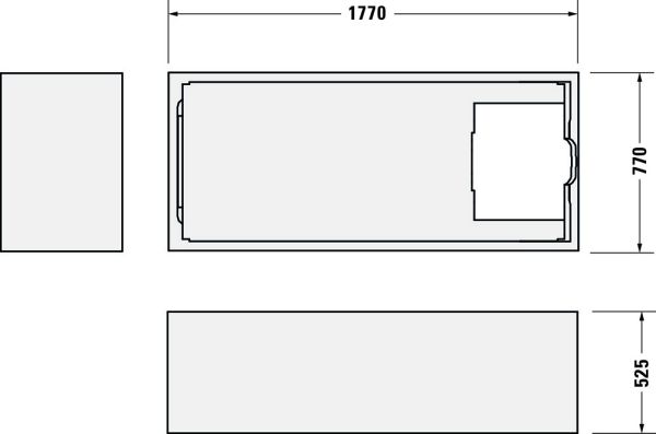 Duravit No.1 Badewannenträger 177x77x51,5cm für Badewanne 700491, weiß