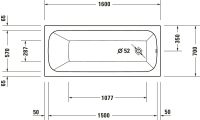 Vorschau: Duravit Qatego Einbau-Badewanne rechteckig 160x70cm, weiß