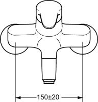 Vorschau: Hansa Hansamix Waschtisch-Einhand-Wandbatterie, Kristallklarer Laminarstrahl, Ausladung 171mm, chrom