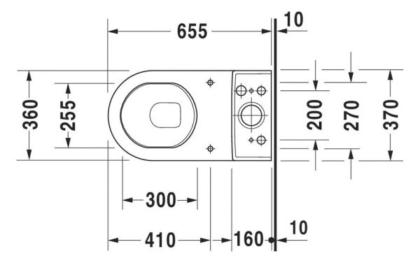 Duravit Starck 3 Stand-WC für Kombination, Tiefspüler, Abgang waagrecht, WonderGliss, weiß