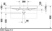 Vorschau: Duravit Happy D.2 Waschtisch 100x50,5cm, mit Überlauf, ohne Wondergliss, weiß 2318100000