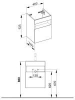 Vorschau: Keuco Stageline Waschtischunterbau für Keramik-Gästewaschtisch mit 1 Tür ohne Elektrik, 46x62,5x38cm1