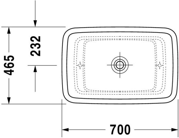 Duravit Aufsatzbecken 70x46,5cm weiss 03697000001