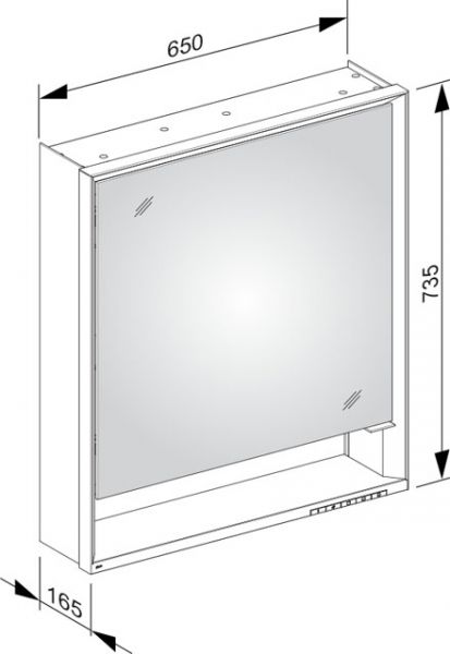 Keuco Royal Lumos Spiegelschrank für Wandvorbau, Türanschlag LINKS, 65x73,5cm