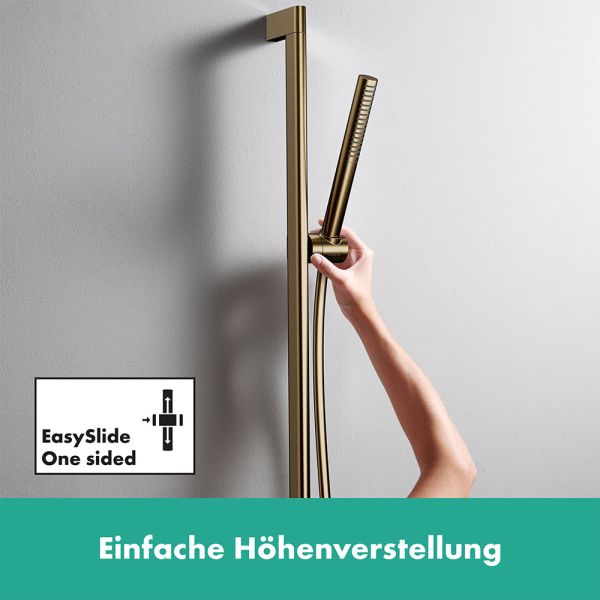 Hansgrohe Unica Duschstange S Puro 65cm mit Easy Slide Handbrausehalter, brushed bronze