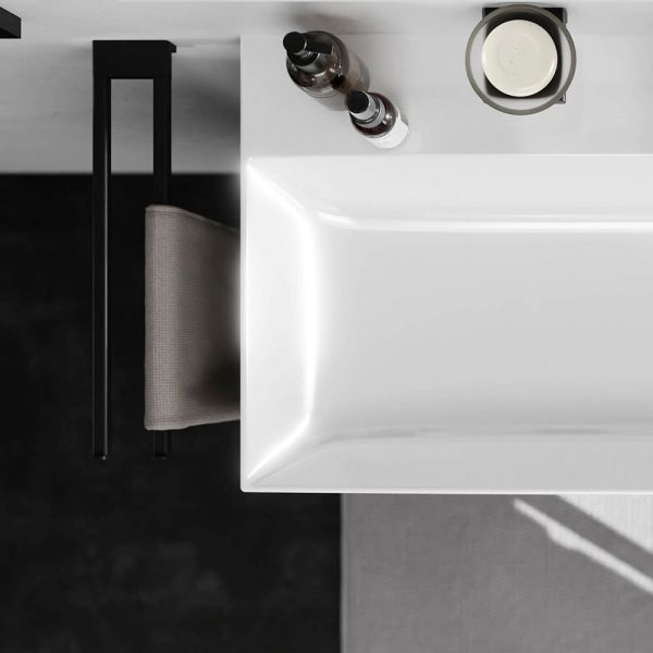 Hansgrohe Xevolos E Waschtisch 120x48cm mit 2 Hahnlöchern, ohne Überlauf, SmartClean, weiß