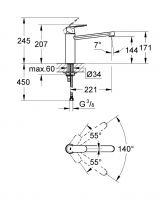 Vorschau: Grohe Eurosmart Cosmopolitan Küchenarmatur, mittelhoher Auslauf, chrom