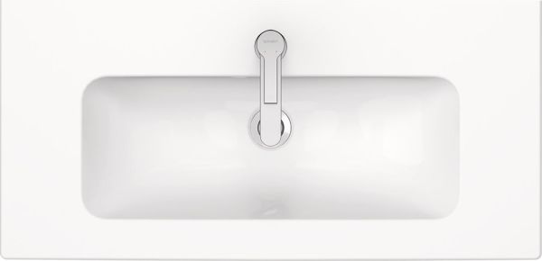 Duravit ME by Starck Waschtisch rechteckig 83x40cm, 1 Hahnloch, mit Überlauf, weiß 2342830000