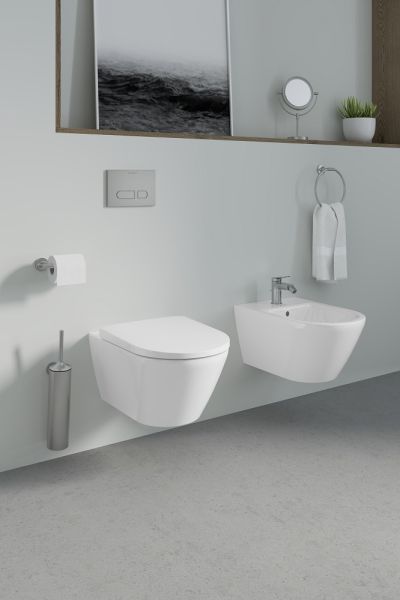 Duravit Wave Einhebel-Bidetmischer, edelstahl gebürstet