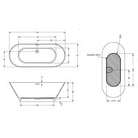 Vorschau: RIHO Solid Surface Barcelona freistehende Badewanne 170x70x58cm, weiß seidenmatt B117001105