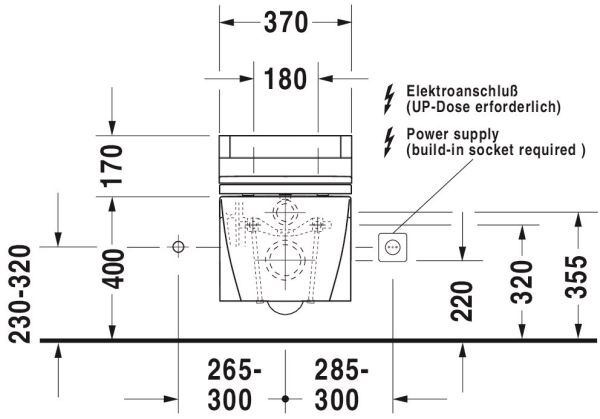 Duravit Starck 2 Wand-WC 62x37,5cm, eckig, WonderGliss, Durafix, weiß