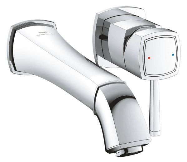 Grohe Grandera 2-Loch-Waschtisch-Wandbatterie, Ausladung 23,4cm, chrom 29417000