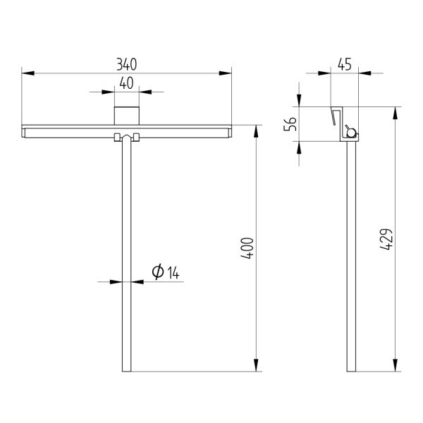 Avenarius Universal Komfortwischer mit Silikon-Halterung, chrom