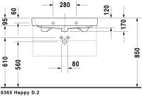 Vorschau: Duravit Happy D.2 Waschtisch 80x50,5cm, mit Überlauf, ohne Wondergliss, weiß 2318800000