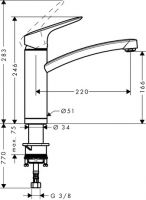 Vorschau: Hansgrohe Logis M31 Einhebel-Küchenmischer 160 für Vorfenstermontage, chrom