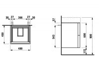 Vorschau: Kartell by Laufen Waschtischunterbau mit 2 Auszügen, Breite 48cm