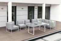 Vorschau: KETTLER MODENA MODULAR Casual Dining Lounge-Ecksofa 5er SET Sunbrella®, silber/flanelle