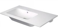 Duravit ME by Starck Waschtisch 83x49cm, mit Überlauf, Becken links, WonderGliss, weiß seidenmatt