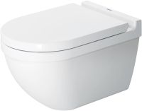 Vorschau: Duravit Starck 3 Wand-WC Set inkl. WC-Sitz mit Absenkautomatik, 54x36cm, oval, Durafix, weiß 42250900A1